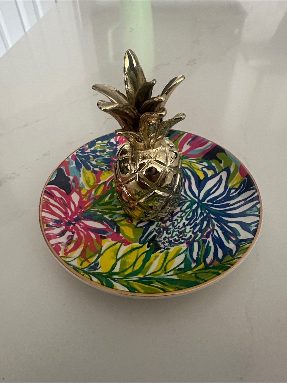 Lily Pulitzer Pineapple Jewelry Tray Ring Holder‎ in Traveler’s Palm